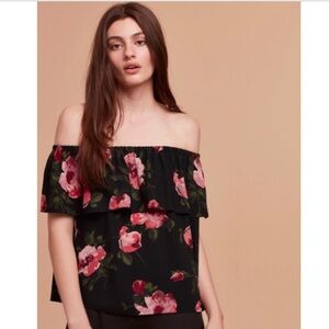 Wilfred Black Floral Off-Shoulder Top